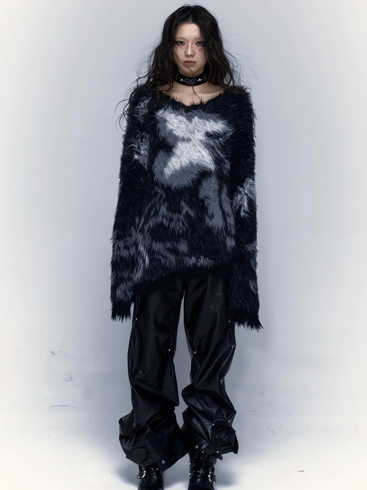 Grunge Fuzzy Sweater - KAYSMAR