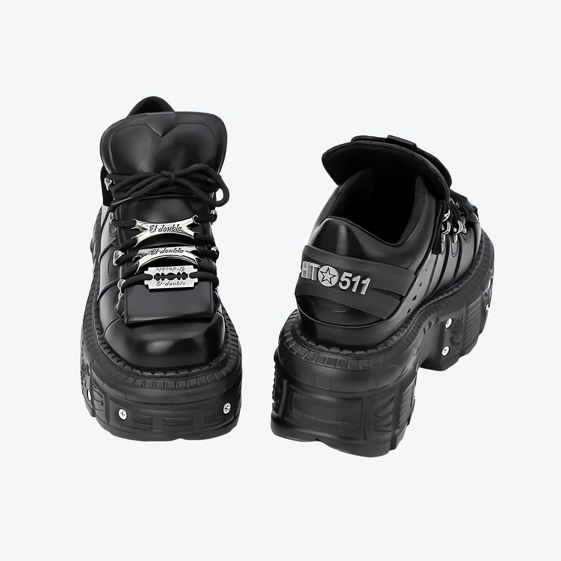 Grunge Lace Up Platform Sneakers - KAYSMAR