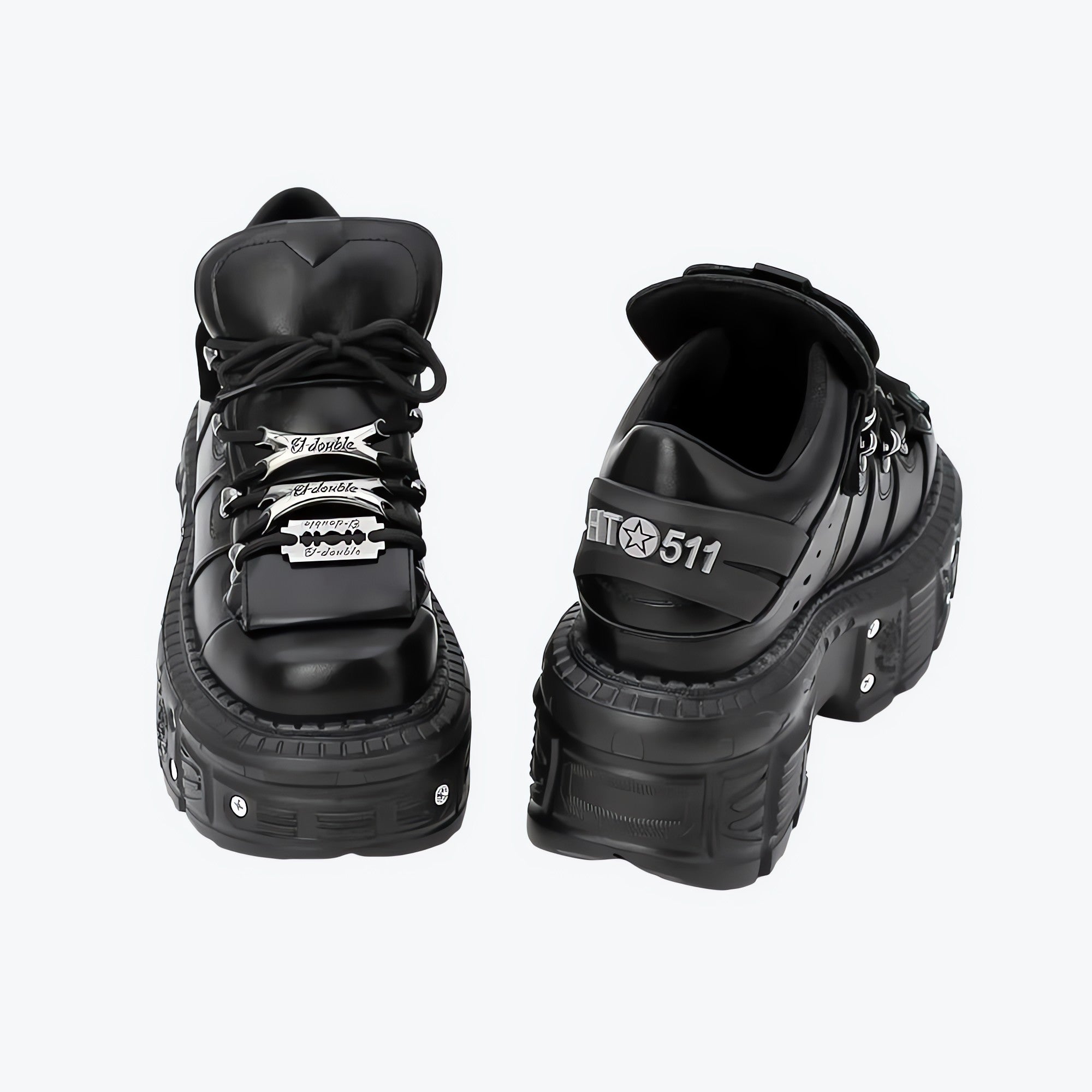 Grunge Lace Up Platform Sneakers - KAYSMAR