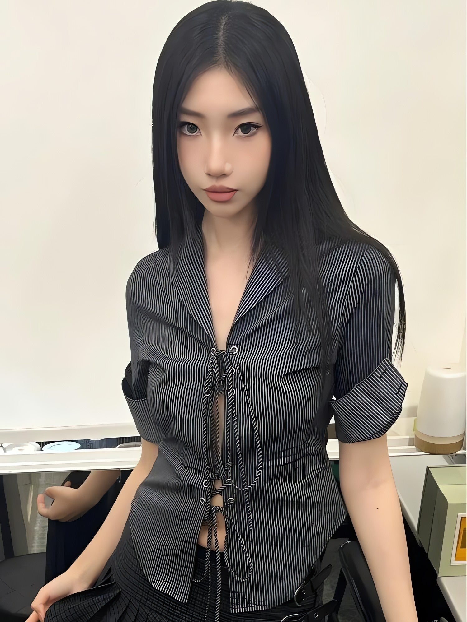 Grunge Lace Up Shirt - KAYSMAR