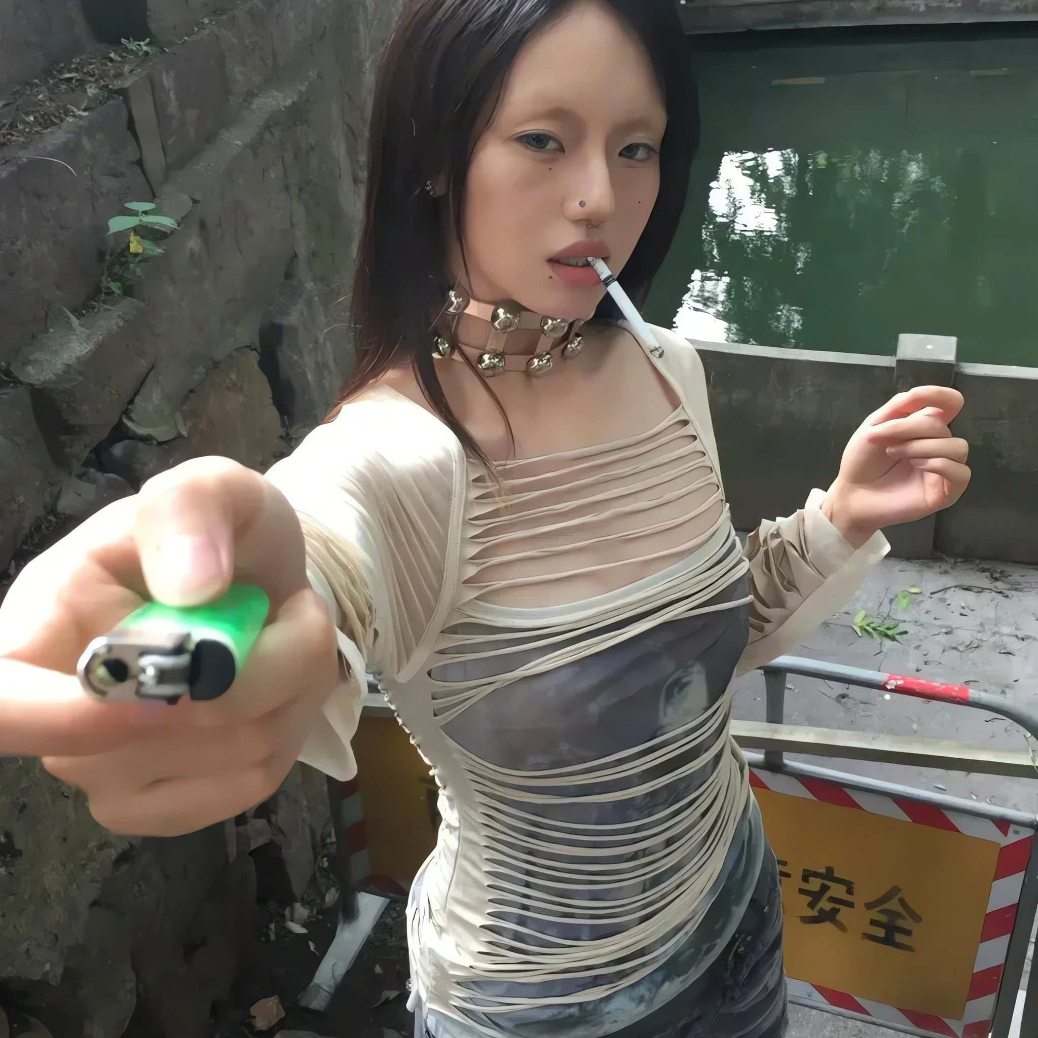 Grunge Layered Sheer Top - KAYSMAR