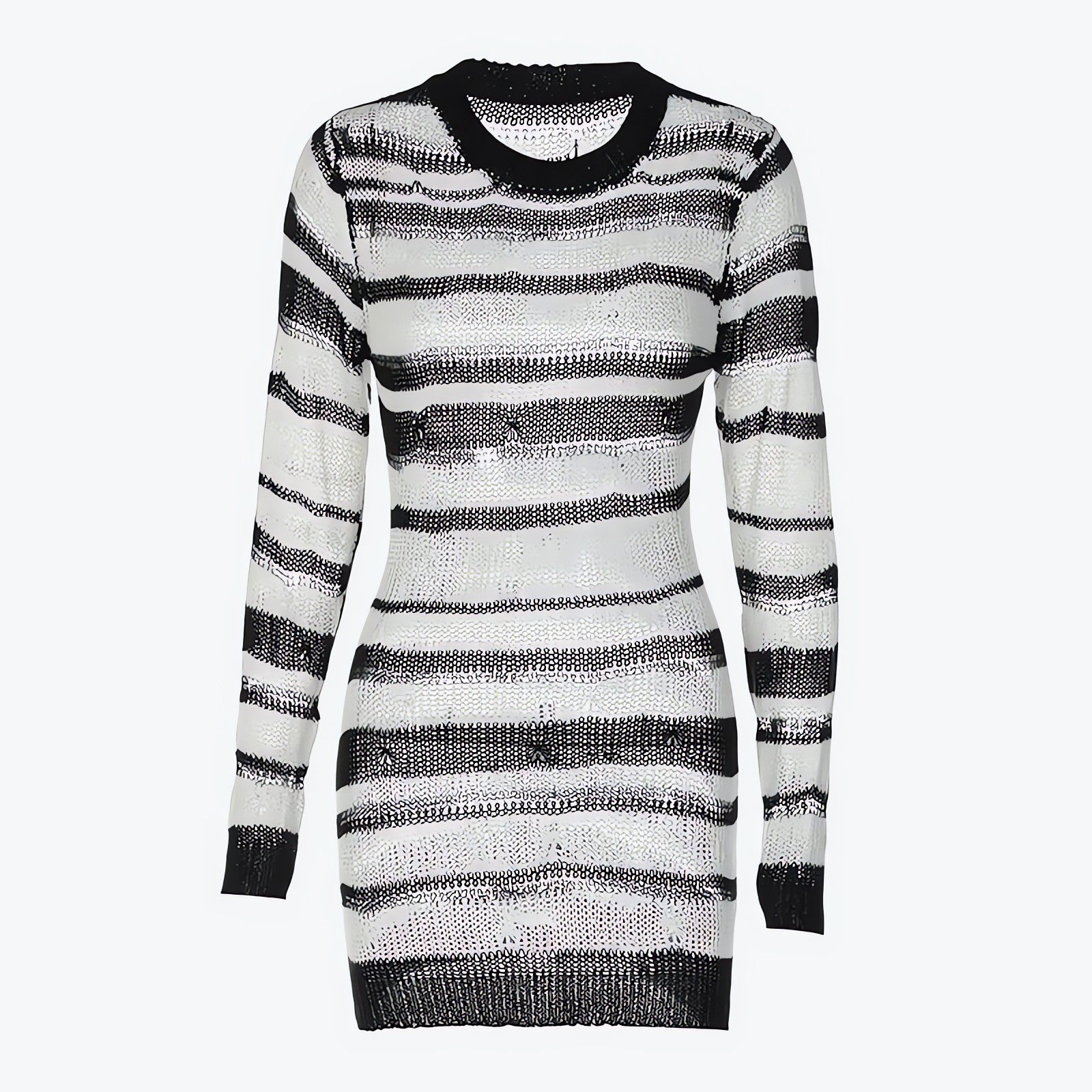 Grunge Open Weave Knitted Mini Dress - KAYSMAR