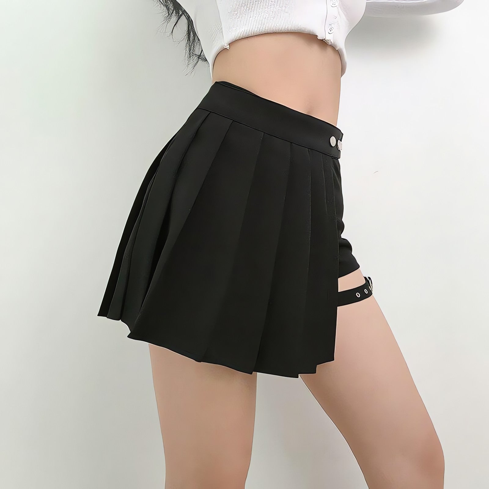 Grunge Pleated Mini Skort - KAYSMAR
