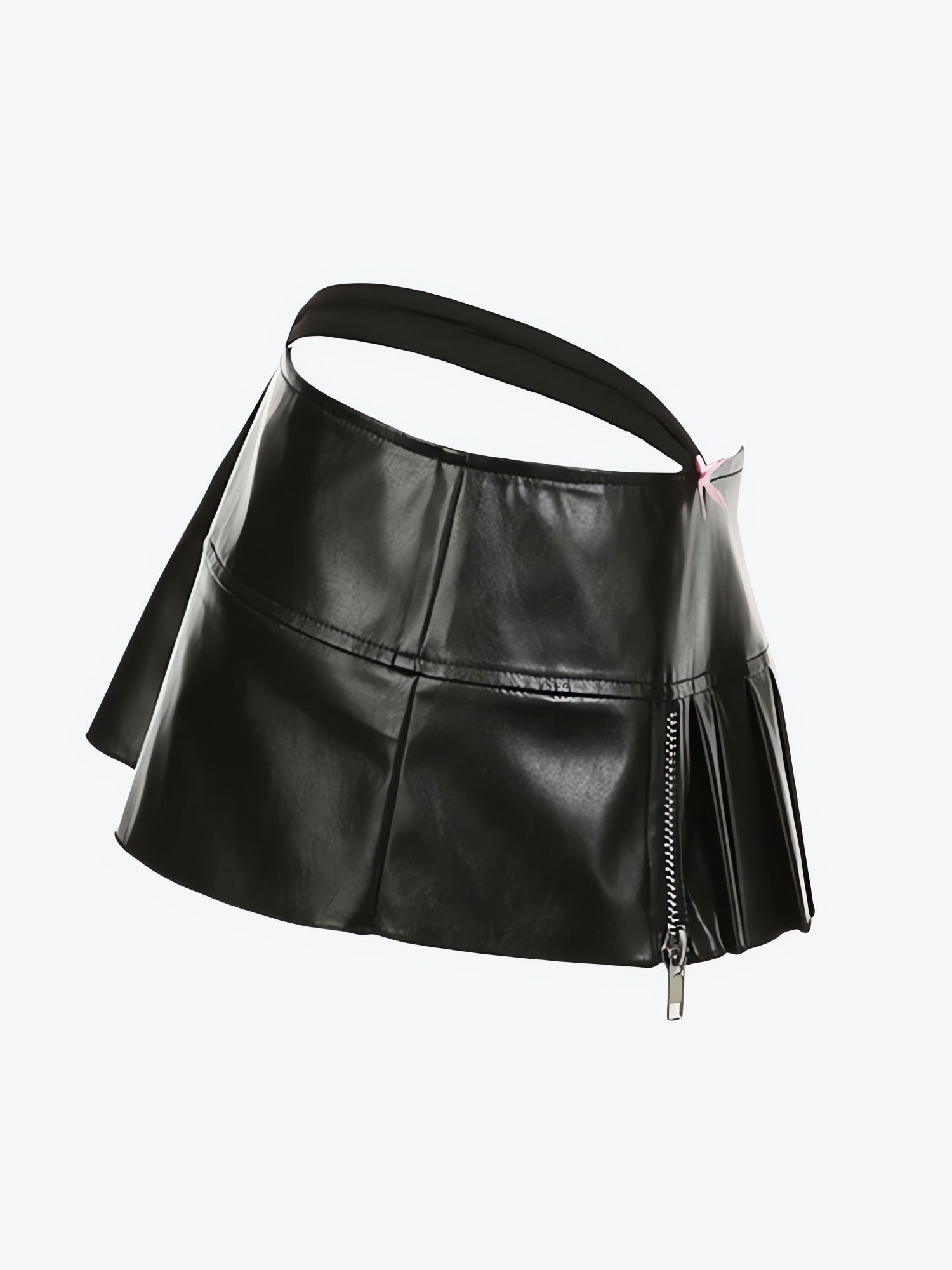 Grunge Pleated Zipper Slit Micro Mini Skirt - KAYSMAR