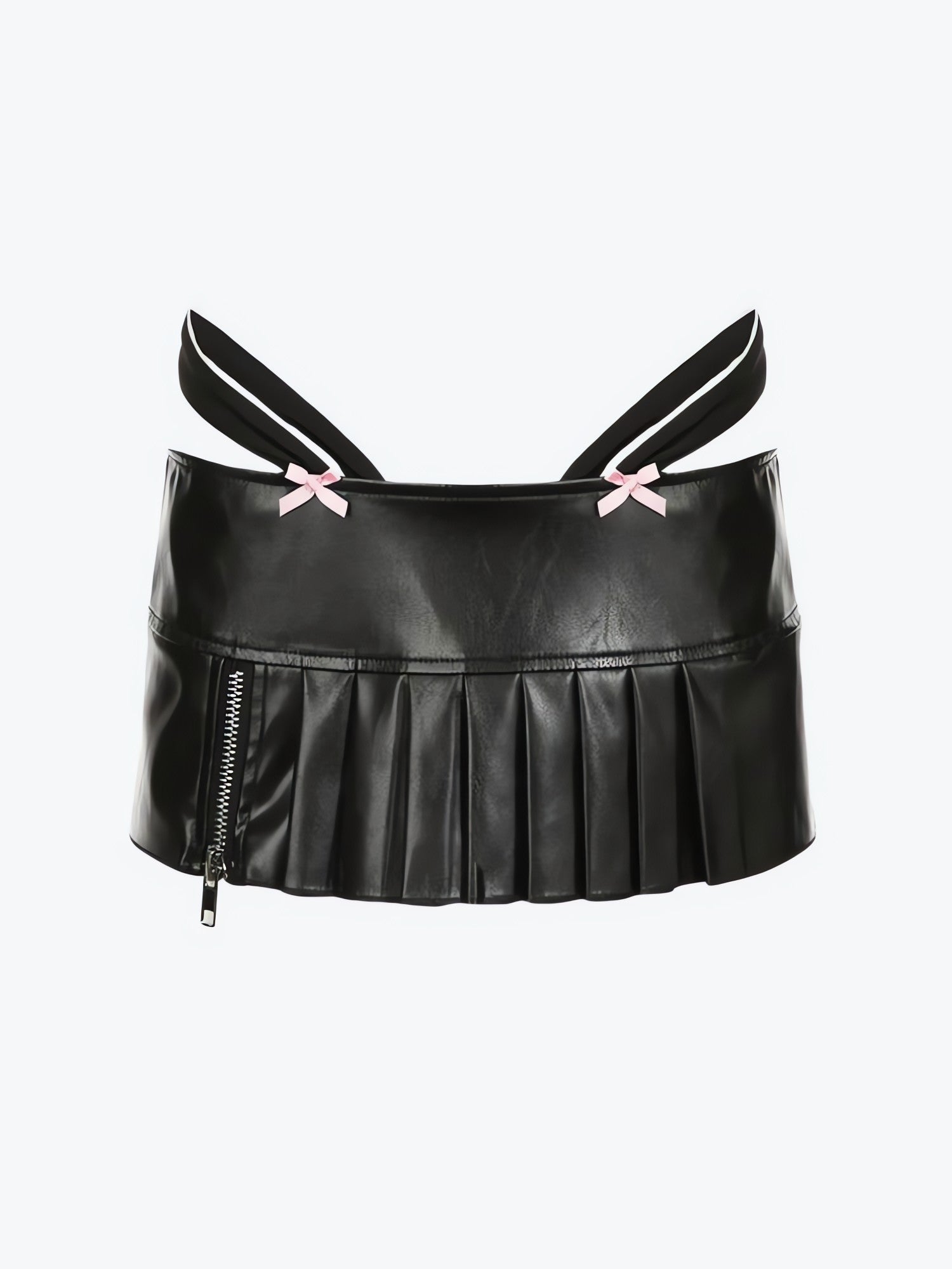 Grunge Pleated Zipper Slit Micro Mini Skirt - KAYSMAR