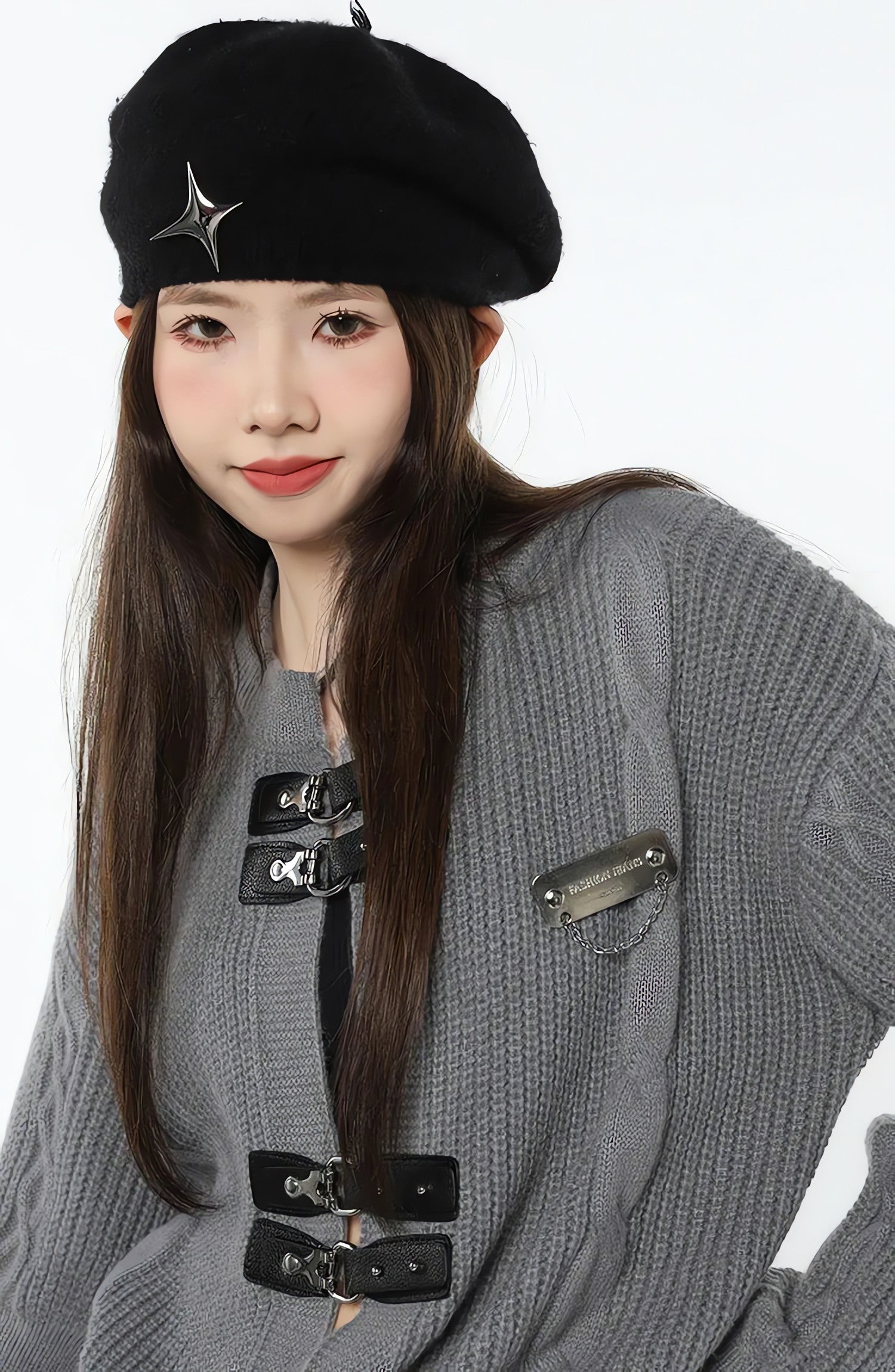 Grunge Saddle Buckle Cardigan