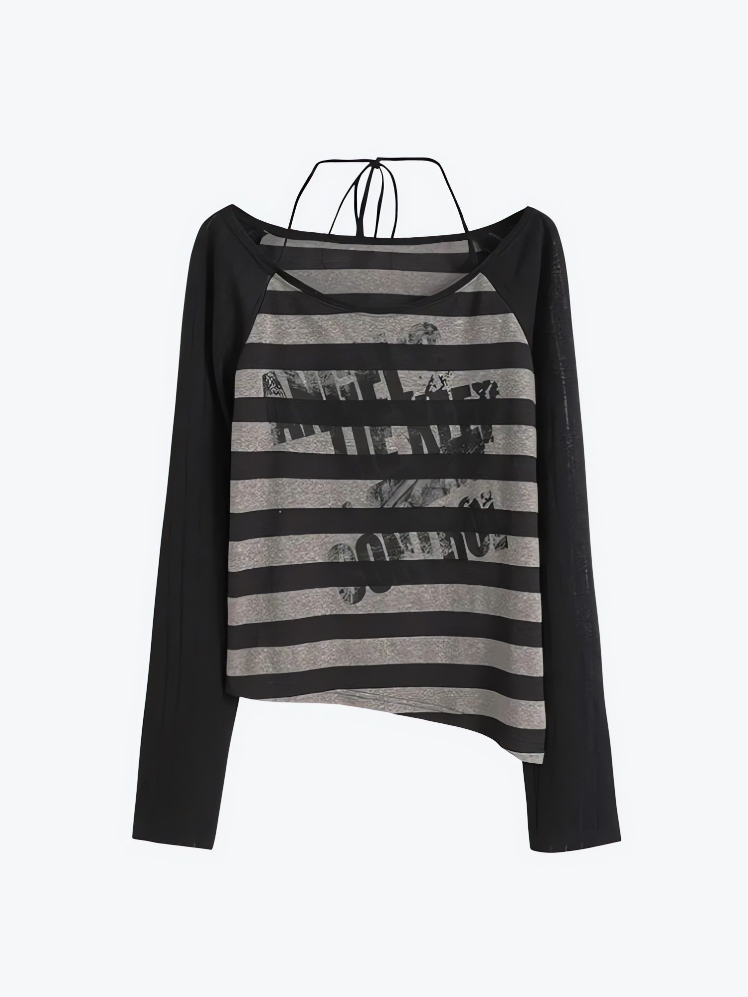 Grunge Striped Off Shoulder Top - KAYSMAR