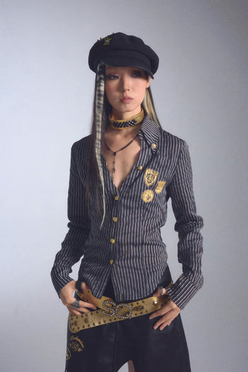 Grunge Striped Shirt - KAYSMAR