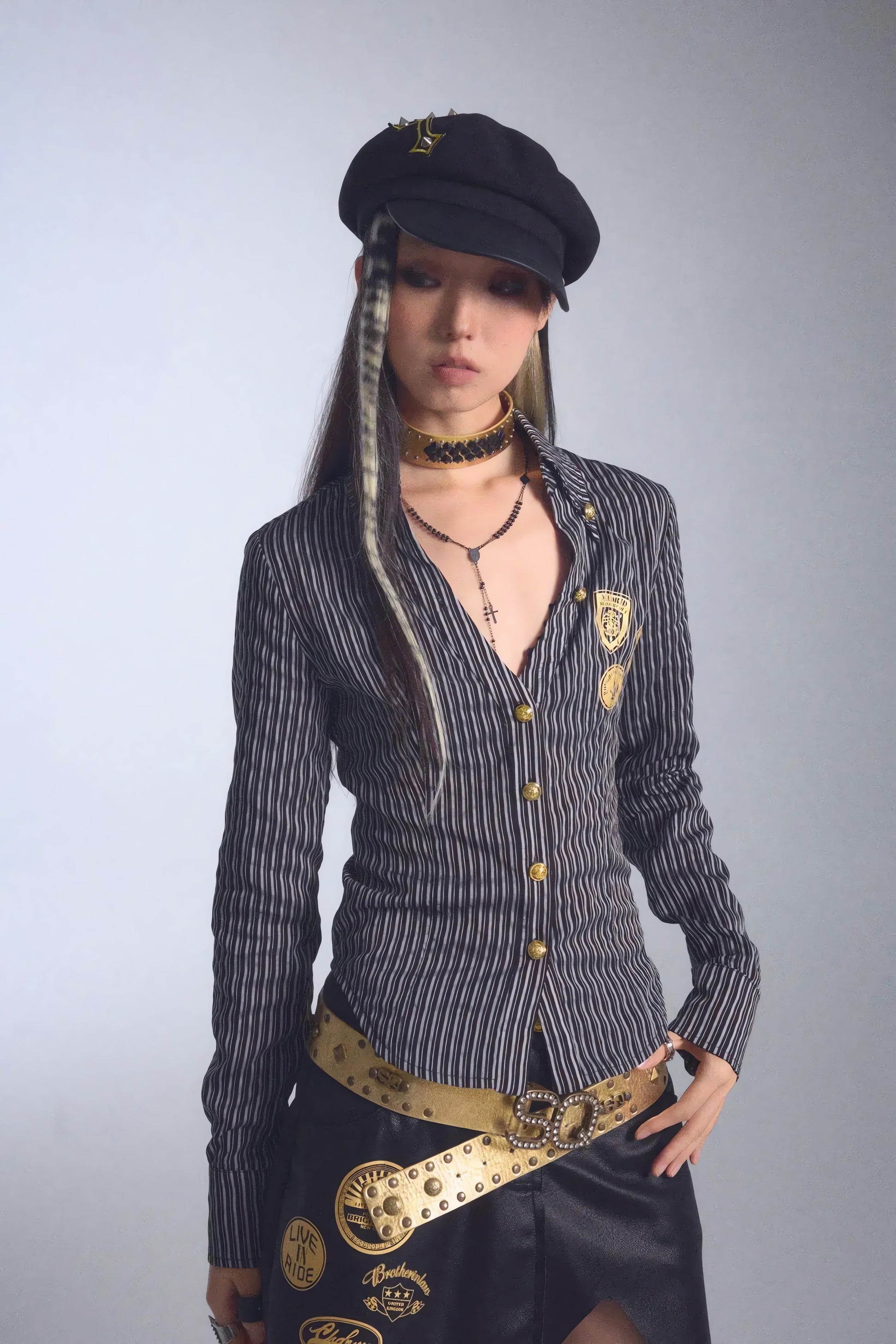 Grunge Striped Shirt - KAYSMAR
