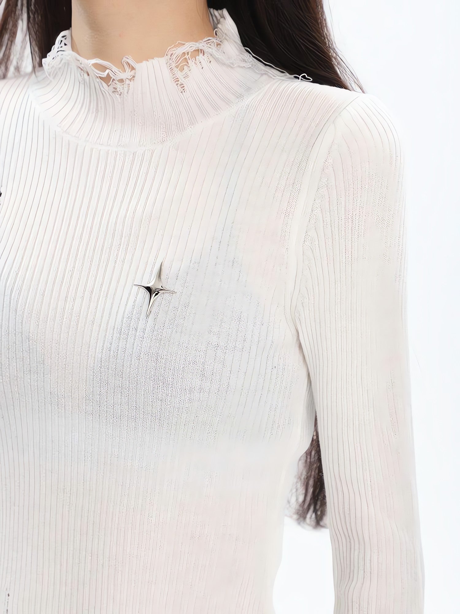 Grunge Turtleneck Distressed Sweater - KAYSMAR