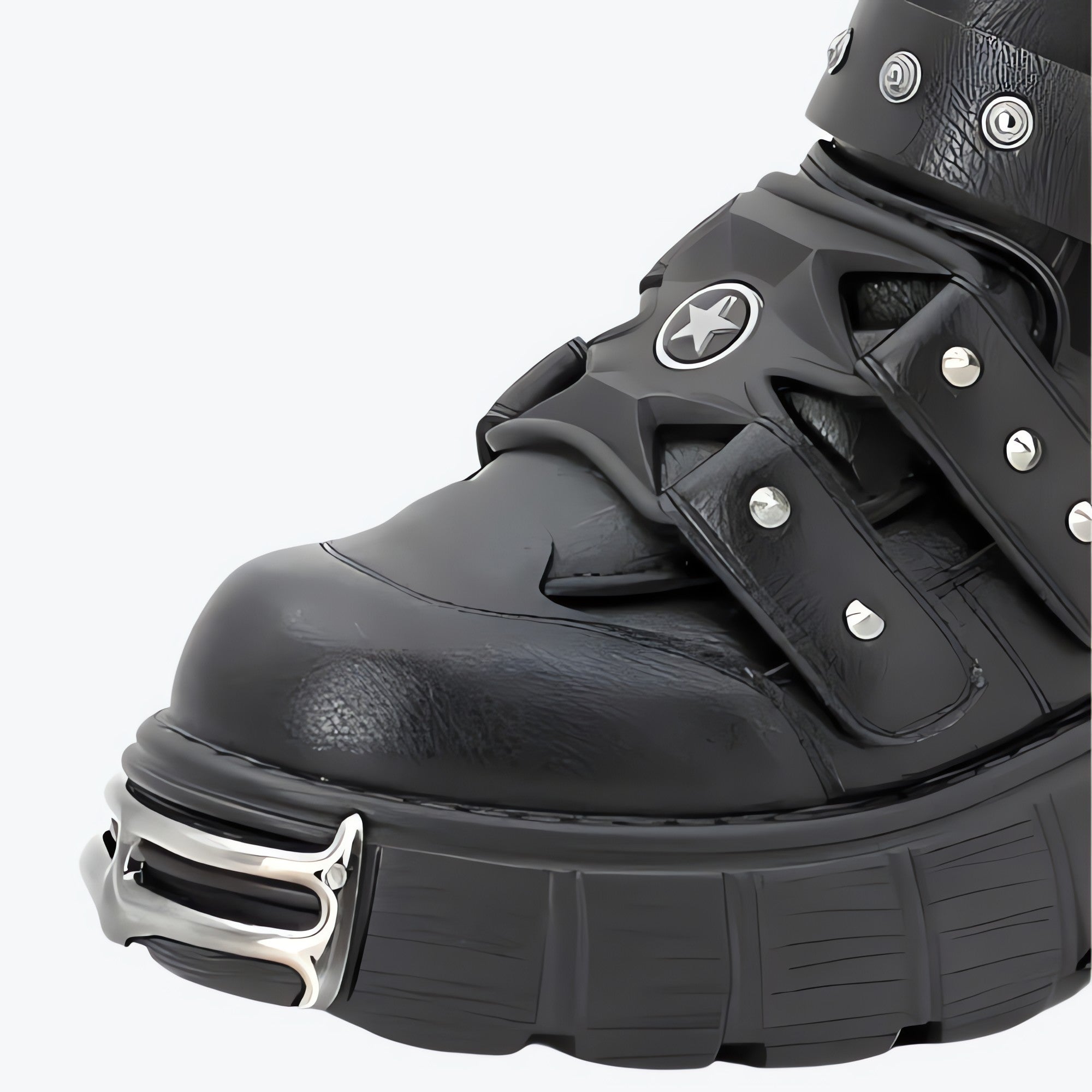 Grunge Velcro Straps Chunky Platform Boots - KAYSMAR