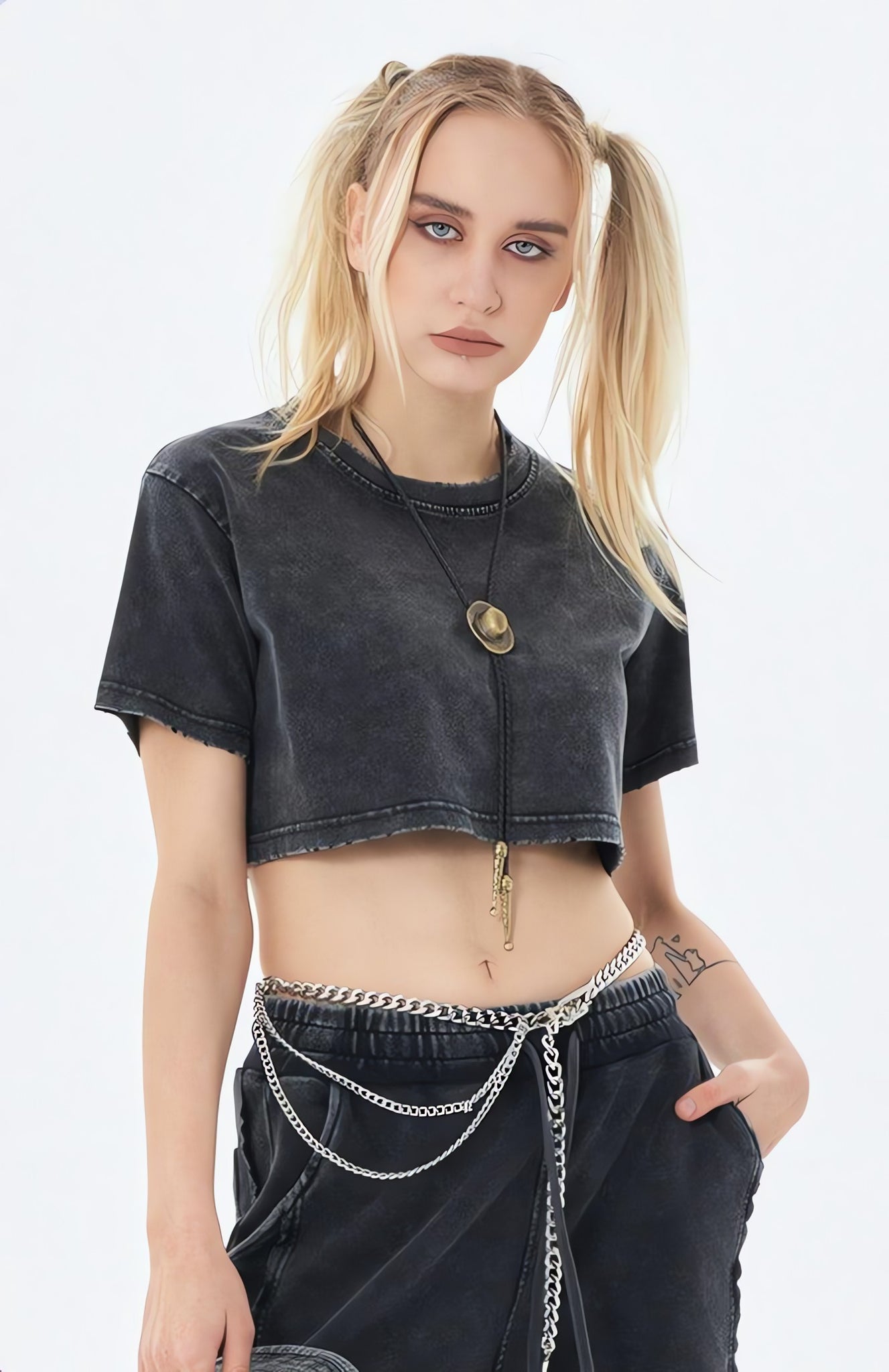 Grunge Washed Crop Top - KAYSMAR