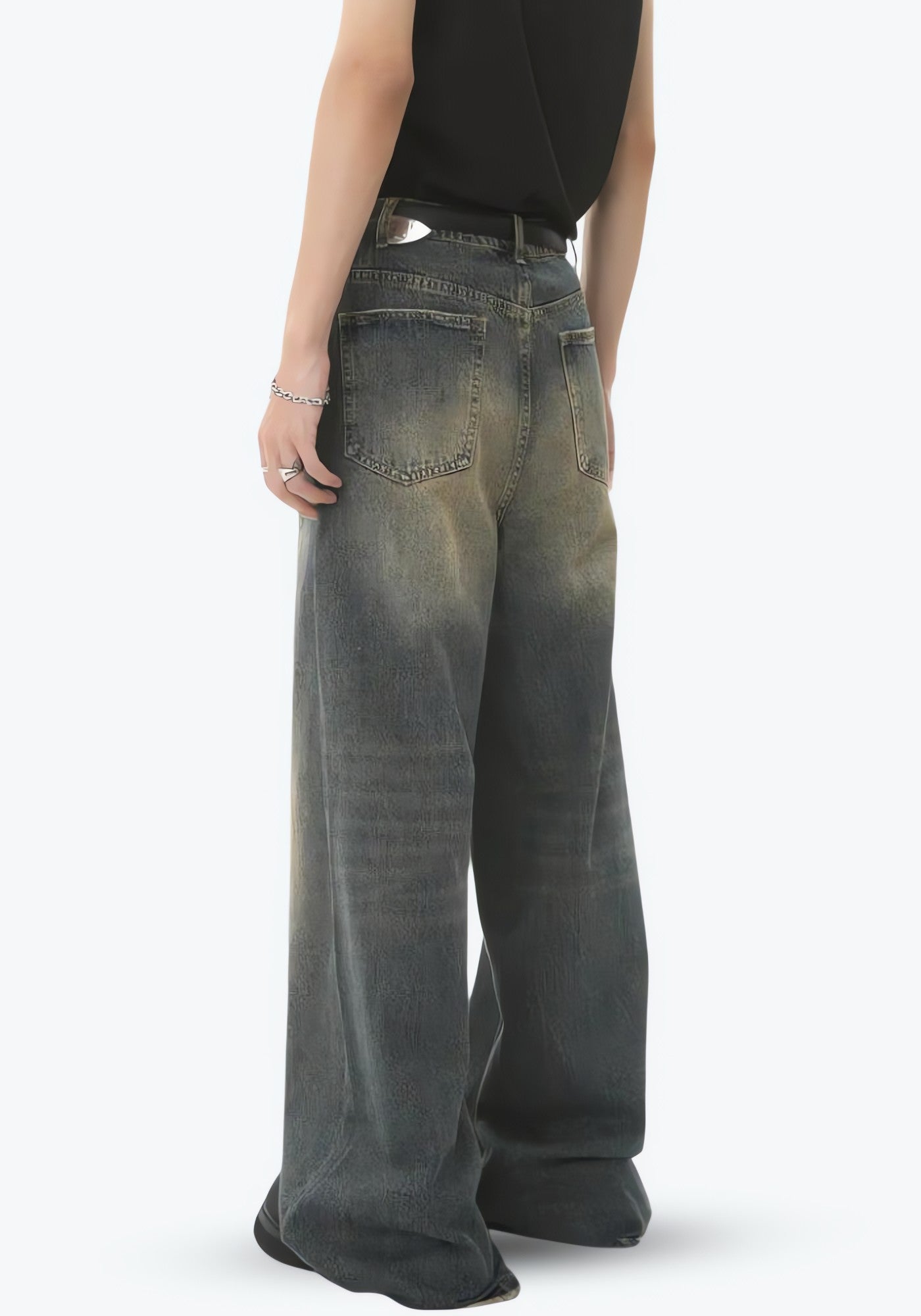 Grunge Wide Leg Denim Jeans - KAYSMAR