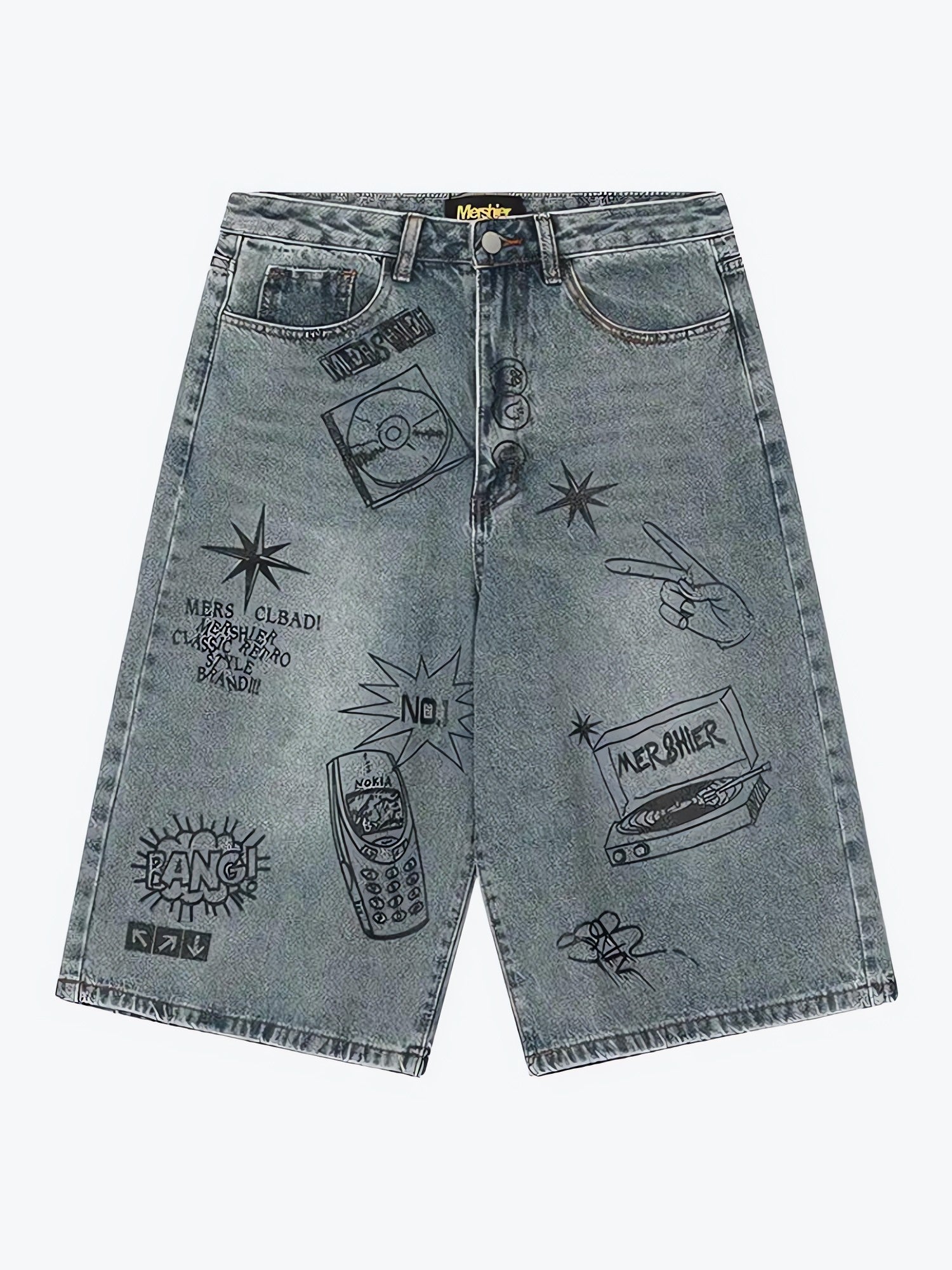 Grunge Wide Leg Denim Shorts - KAYSMAR