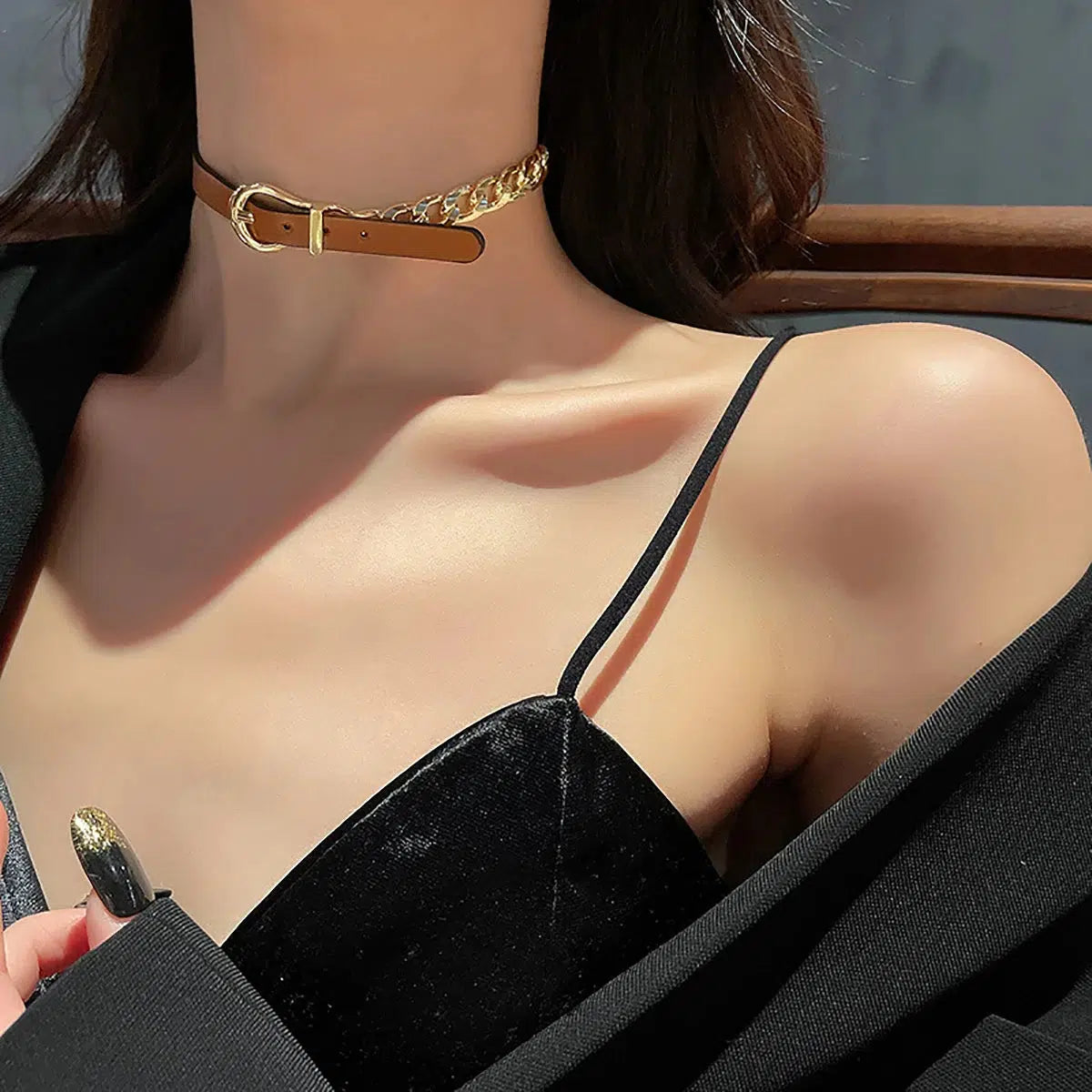 Half Belted Chain Necklace - KAYSMAR