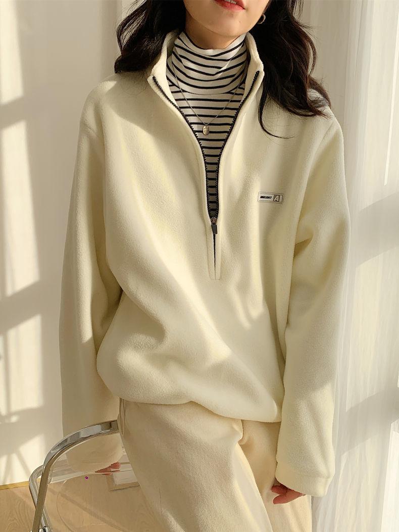 Half Zipper Fleece Sweatshirt - KAYSMAR