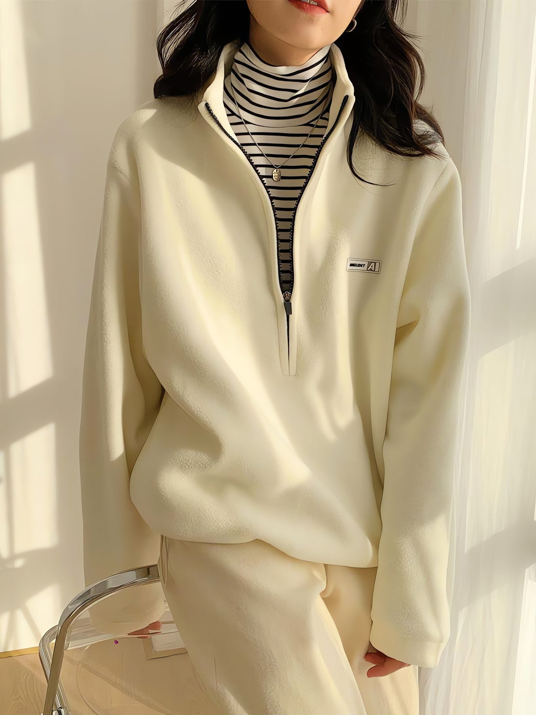 Half Zipper Fleece Sweatshirt - KAYSMAR