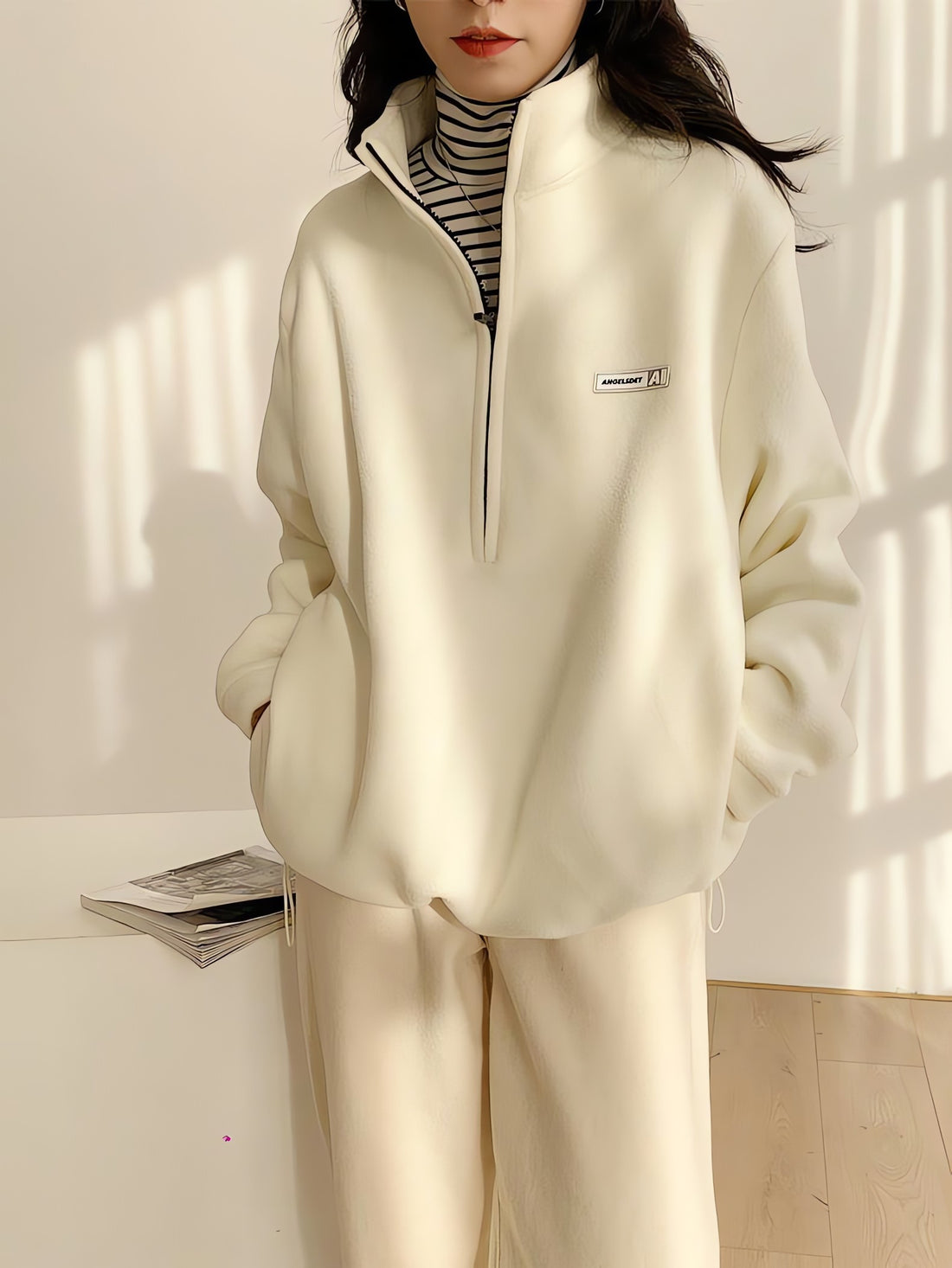 Half Zipper Fleece Sweatshirt - KAYSMAR