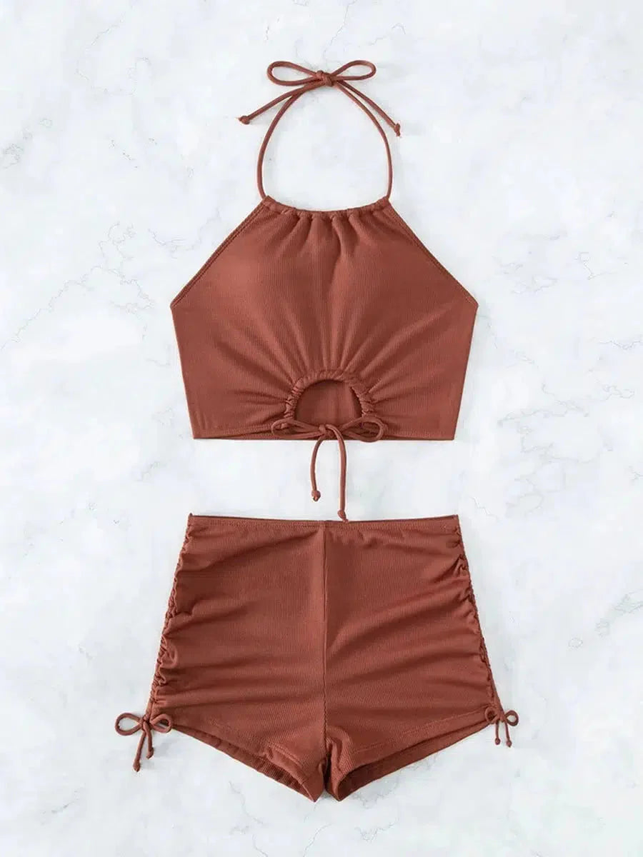 Halter Top & Swim Shorts Bikini Set - KAYSMAR