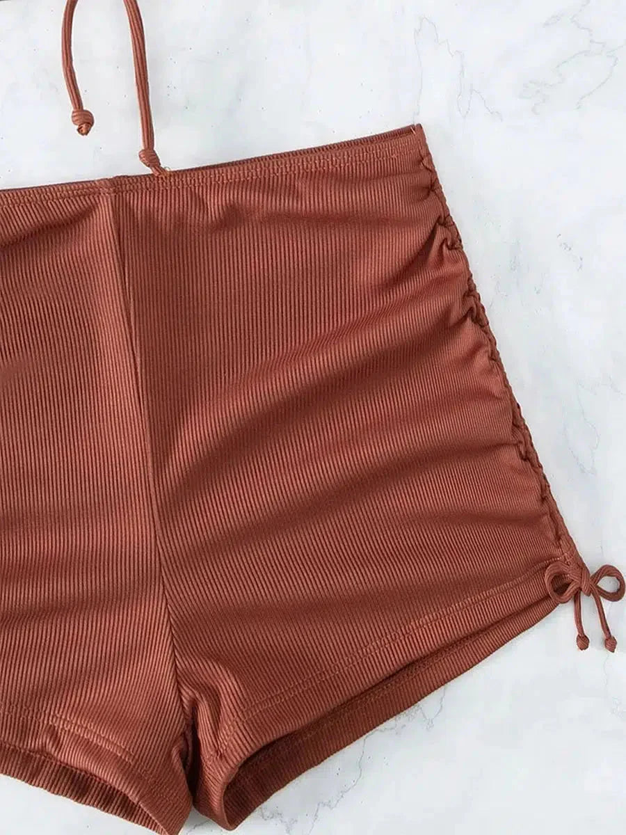 Halter Top & Swim Shorts Bikini Set - KAYSMAR
