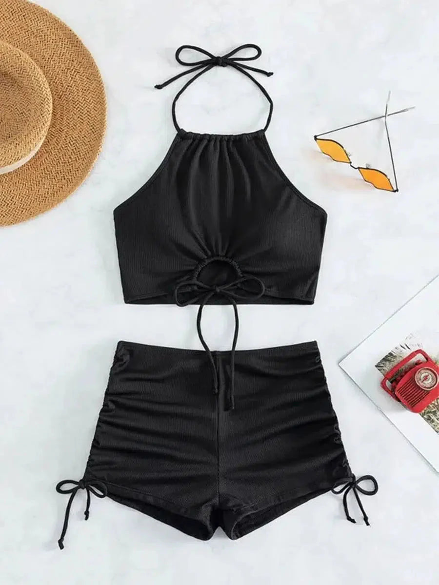 Halter Top & Swim Shorts Bikini Set - KAYSMAR