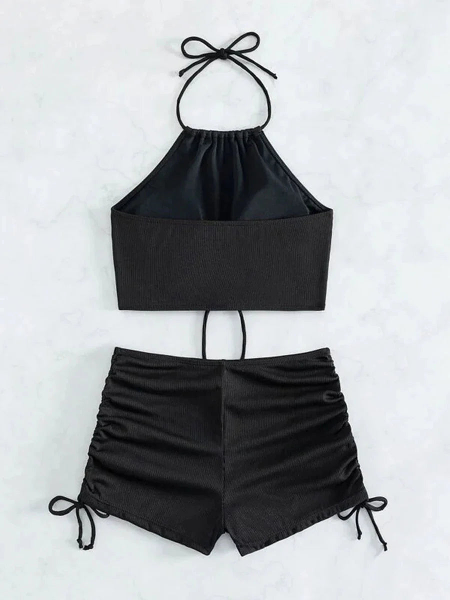 Halter Top & Swim Shorts Bikini Set - KAYSMAR