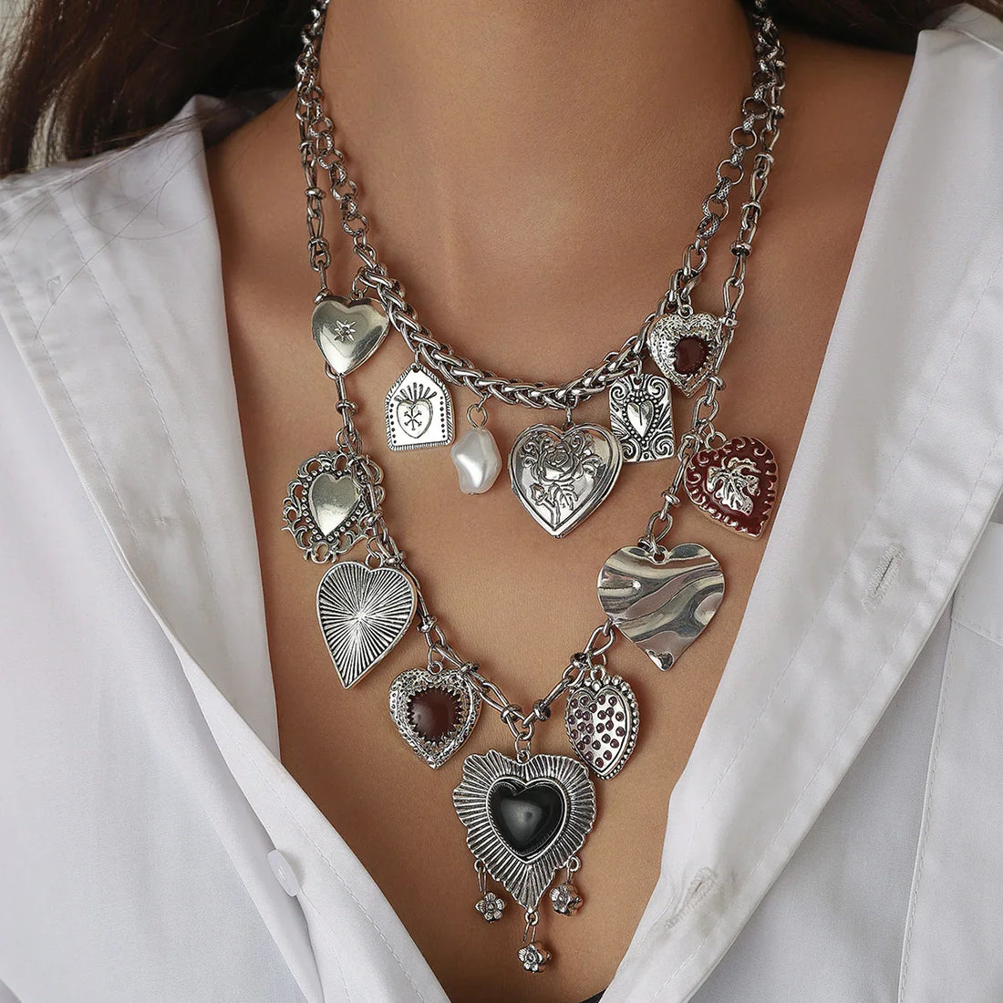 Heart Charms Two Pack Necklace - KAYSMAR