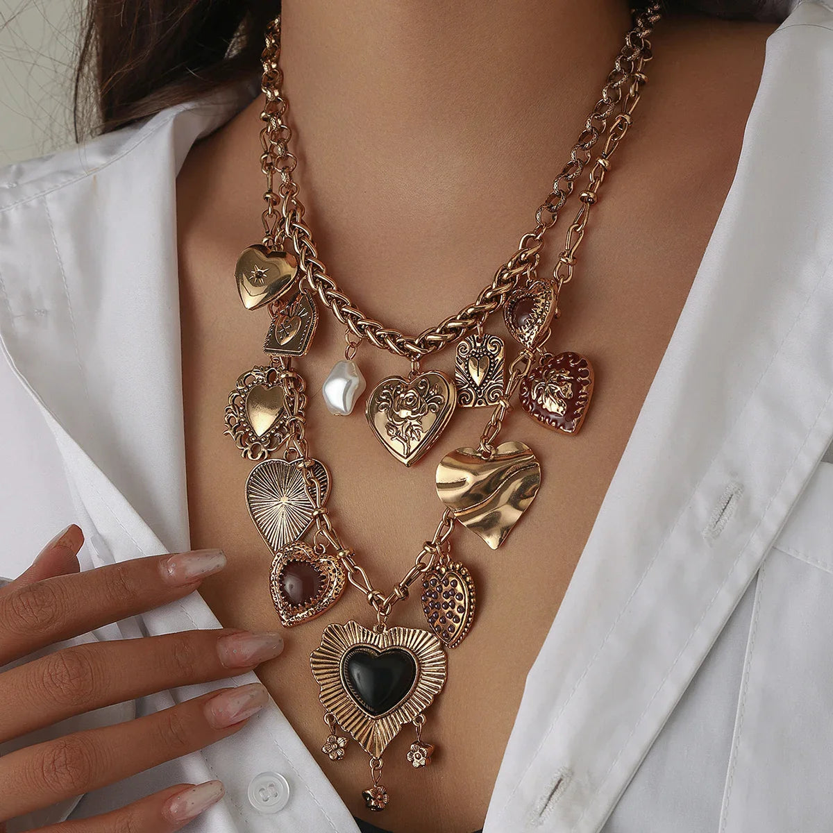 Heart Charms Two Pack Necklace - KAYSMAR