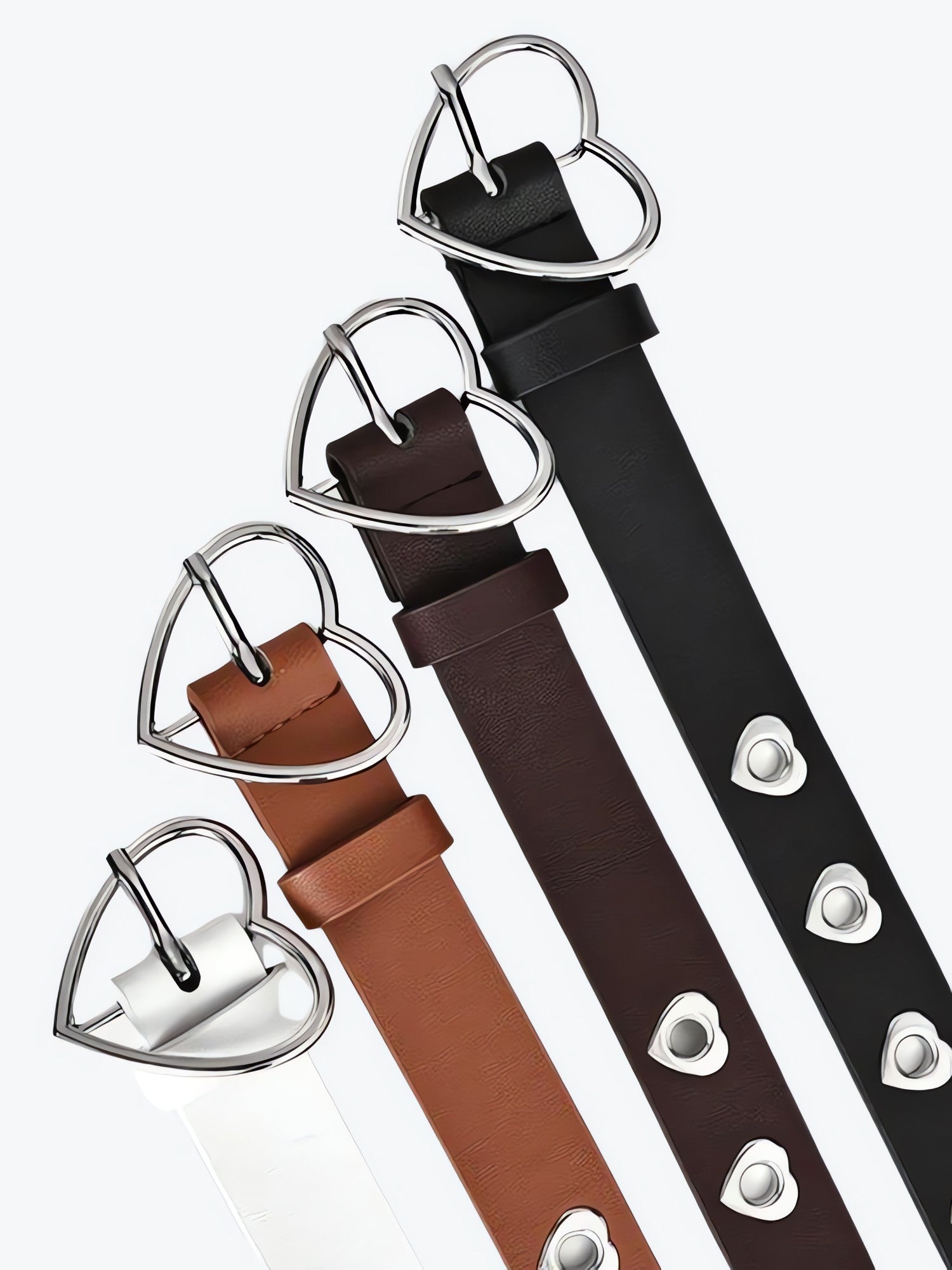 Heart Buckle Faux Leather Belt - KAYSMAR