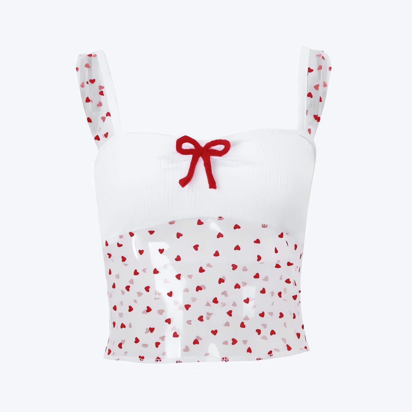 Heart Knitted Sheer Crop Top