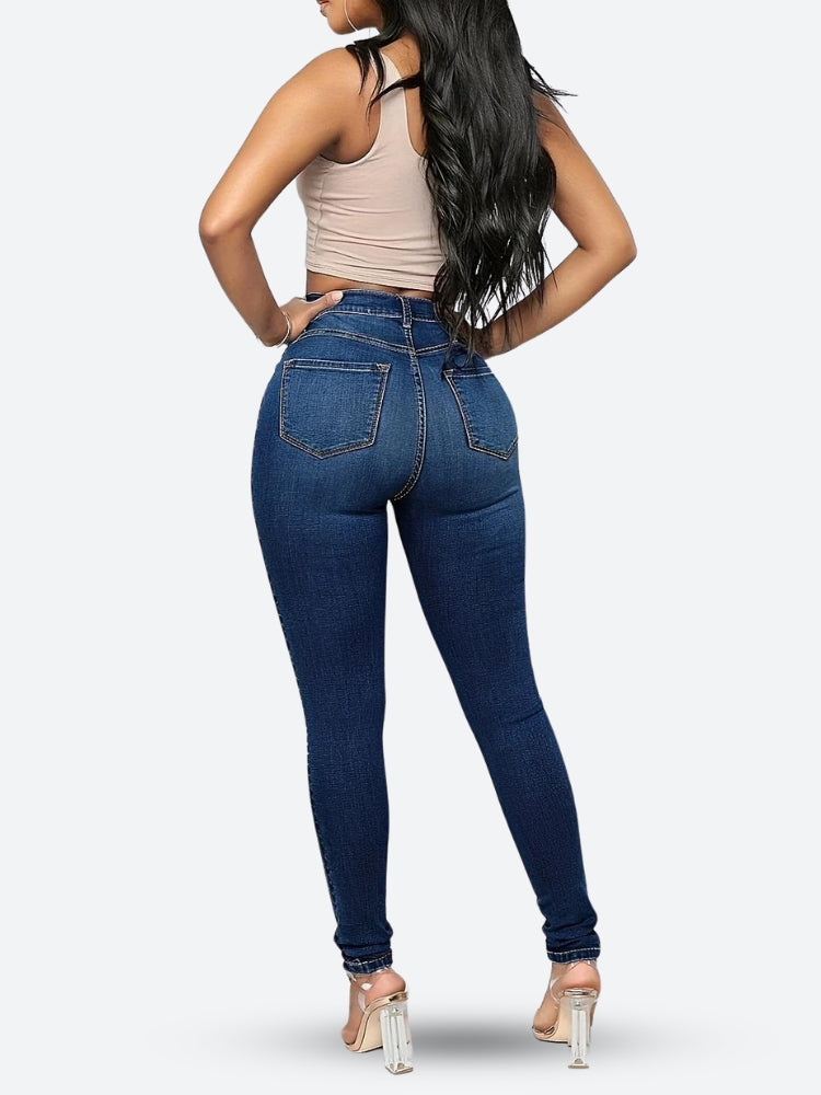 High Rise Denim Skinny Jeans - KAYSMAR