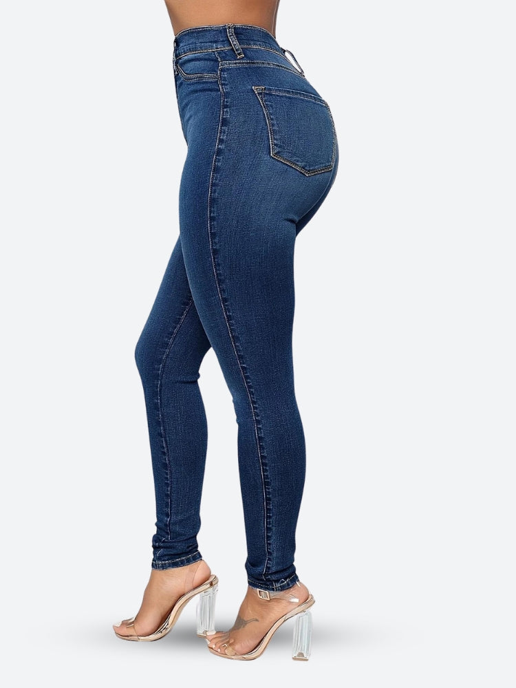 High Rise Denim Skinny Jeans - KAYSMAR