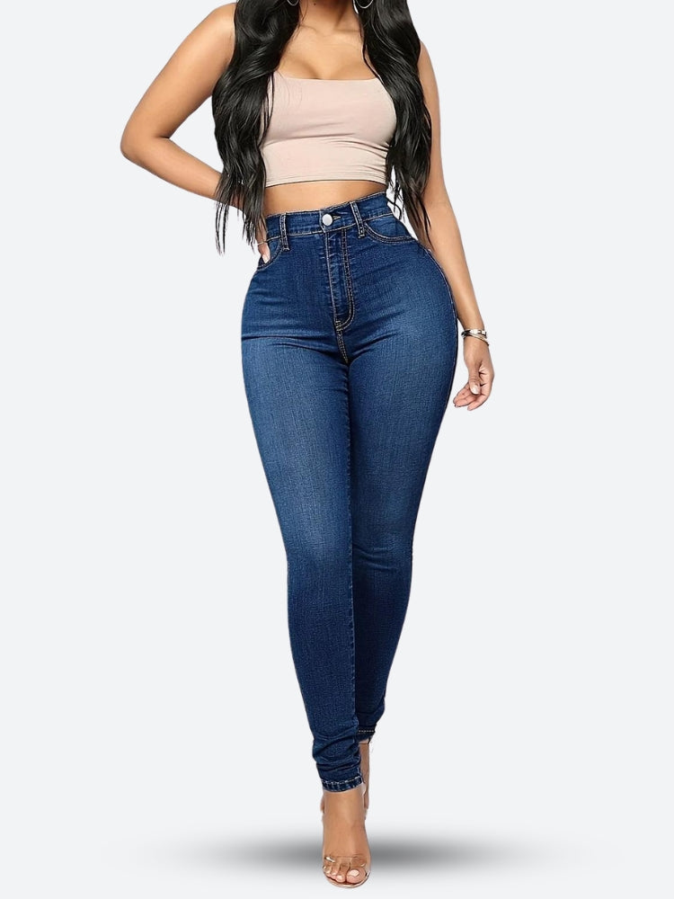 High Rise Denim Skinny Jeans - KAYSMAR