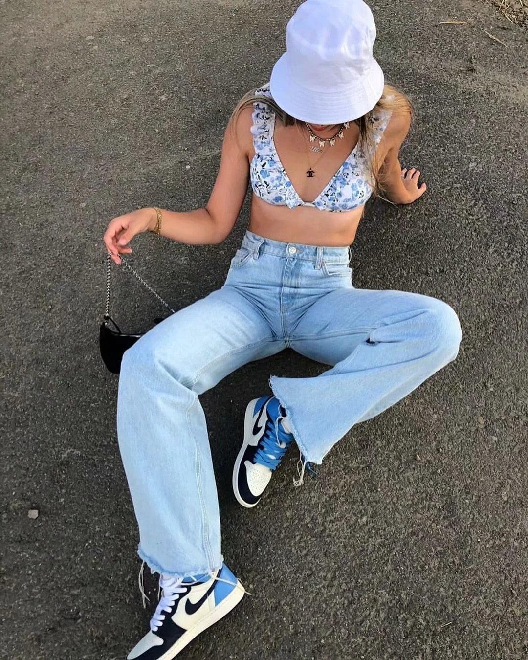 High Waist Casual Washed Jeans - KAYSMAR