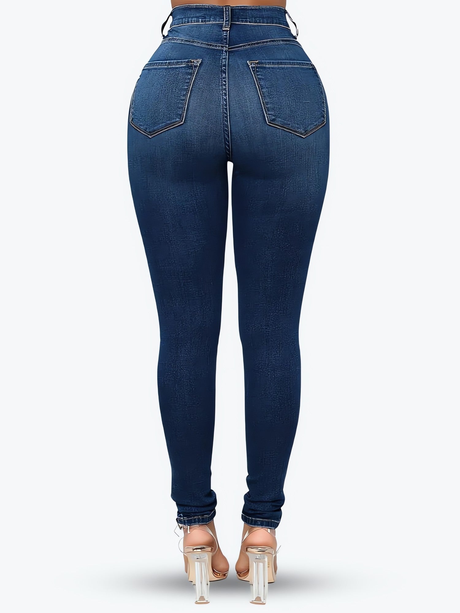 High Rise Denim Skinny Jeans - KAYSMAR
