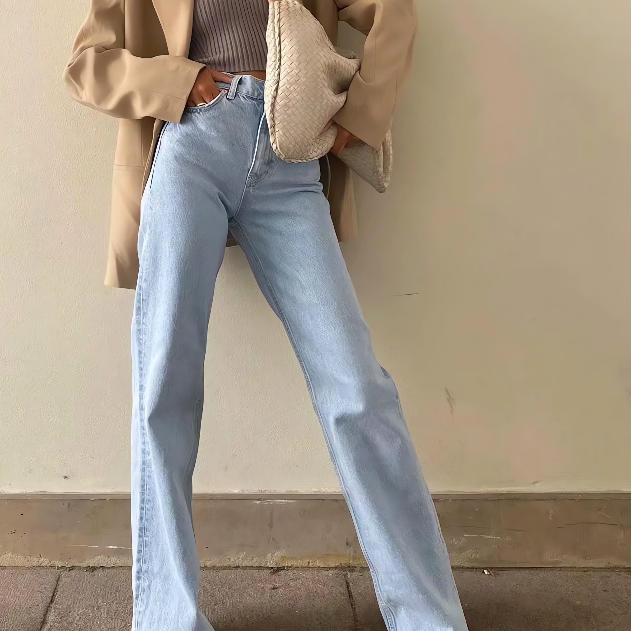 High Waist Casual Washed Jeans - KAYSMAR
