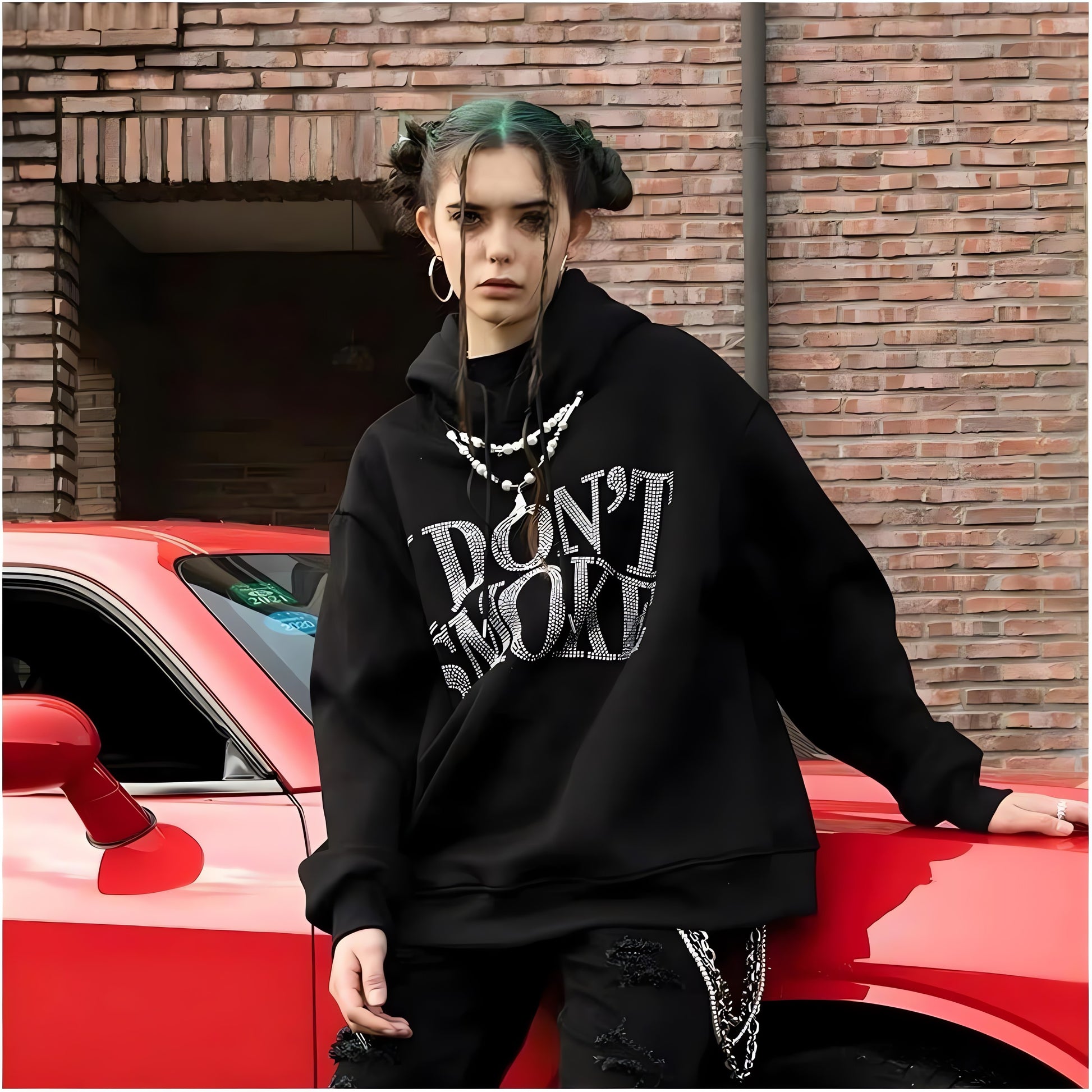 I Don't Smoke Rhinestone Hoodie - KAYSMAR