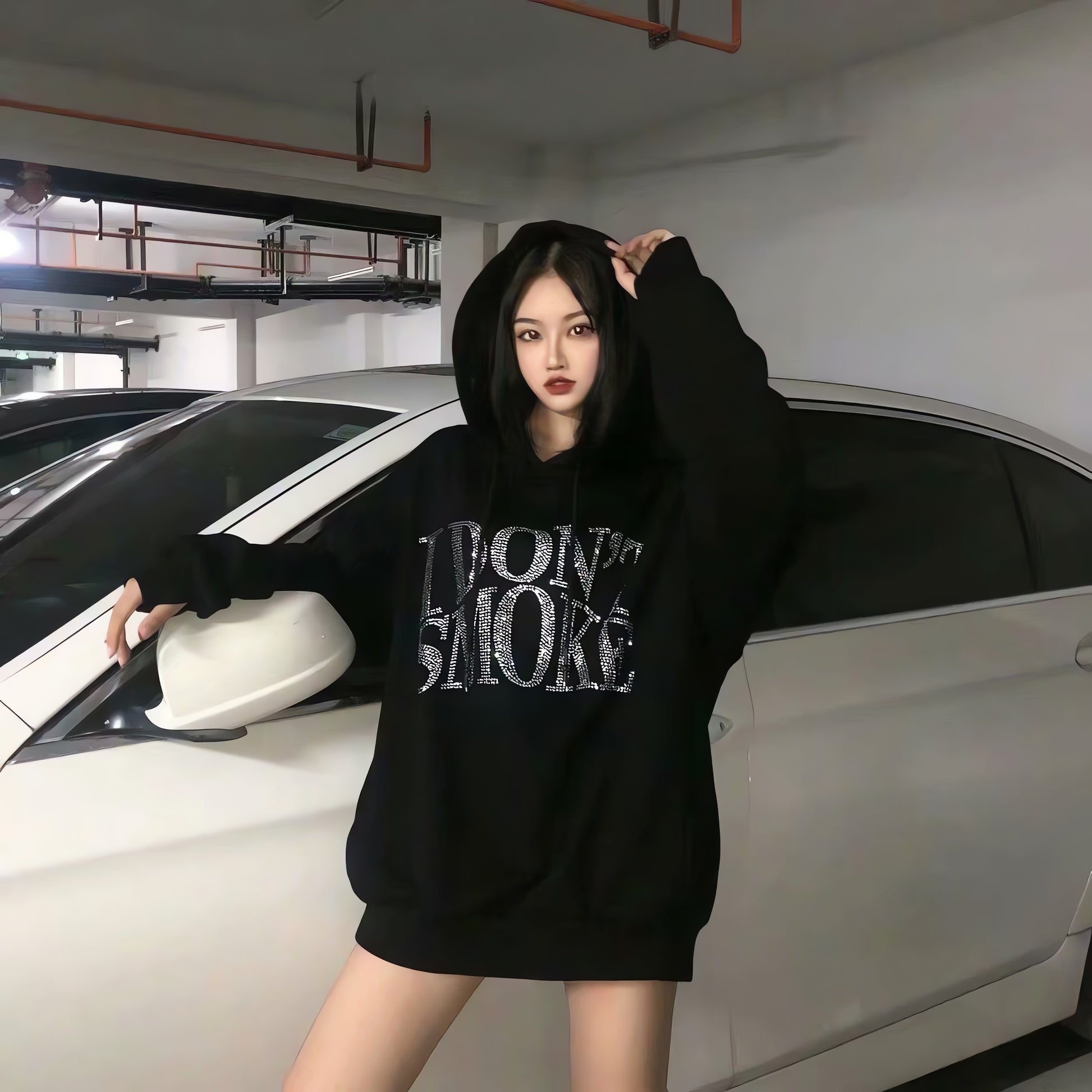I Don't Smoke Rhinestone Hoodie - KAYSMAR
