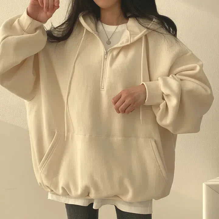 Indie Oversized Zip Up Hoodie - KAYSMAR