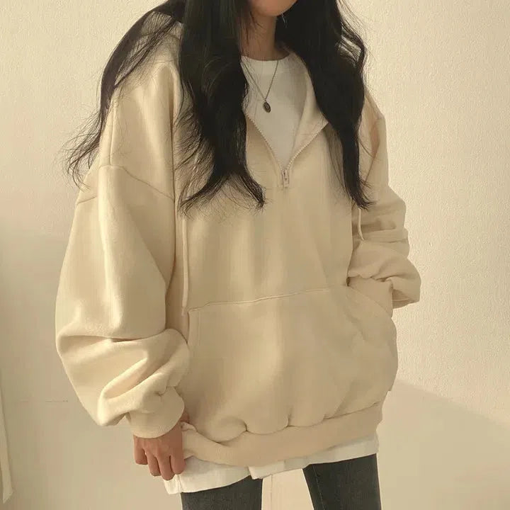 Indie Oversized Zip Up Hoodie - KAYSMAR