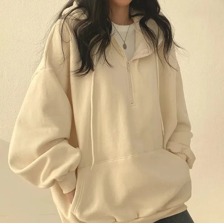 Indie Oversized Zip Up Hoodie - KAYSMAR