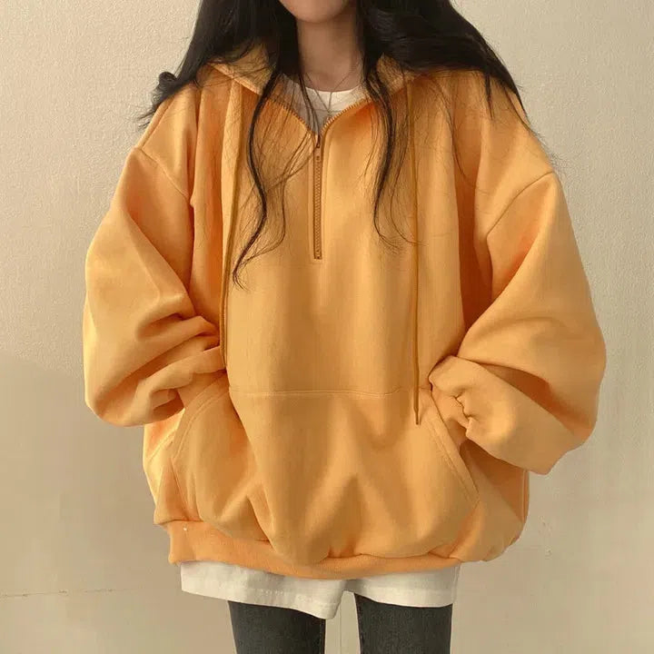 Indie Oversized Zip Up Hoodie - KAYSMAR