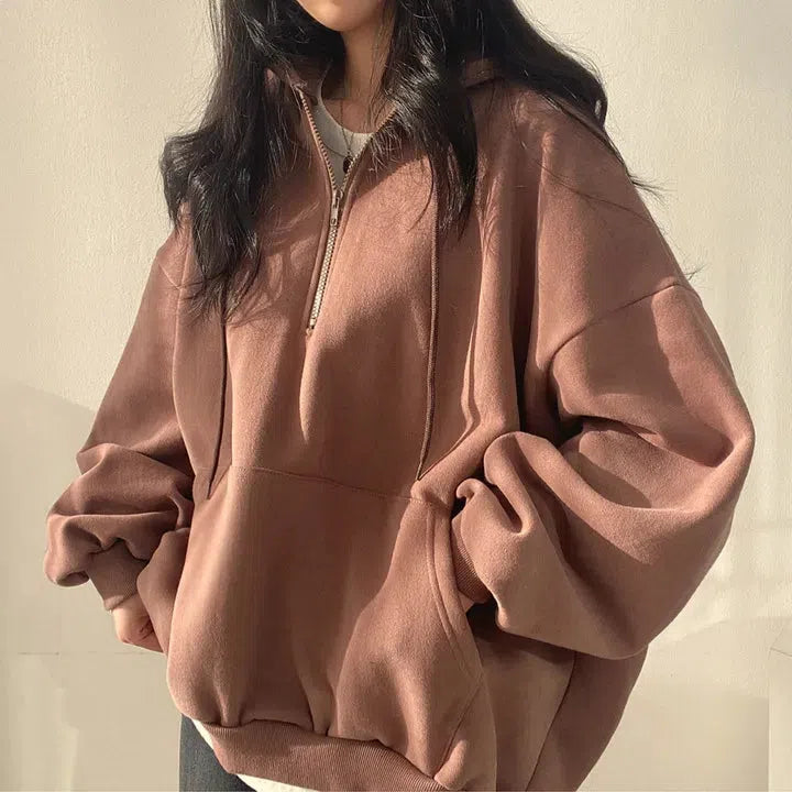 Indie Oversized Zip Up Hoodie - KAYSMAR