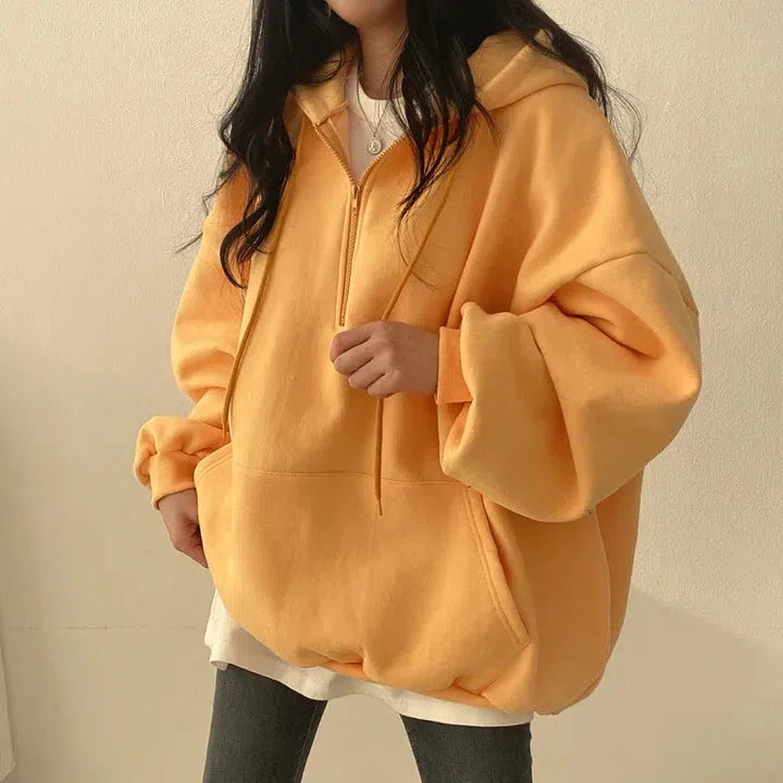Indie Oversized Zip Up Hoodie - KAYSMAR