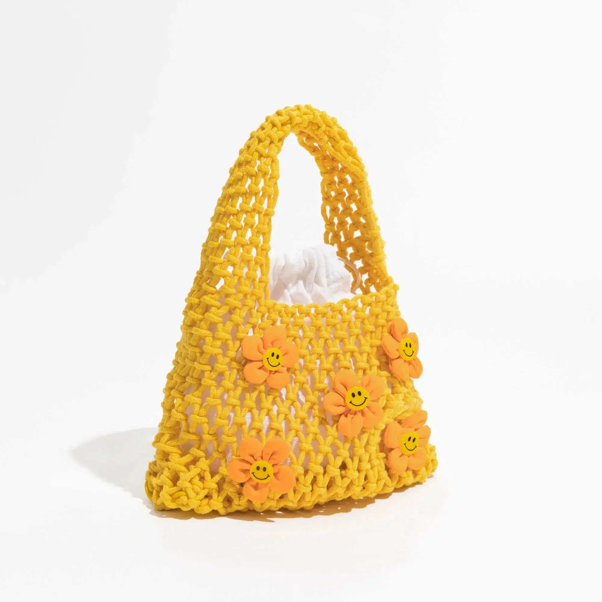 Indie Smiley Flowers Crochet Bag - KAYSMAR