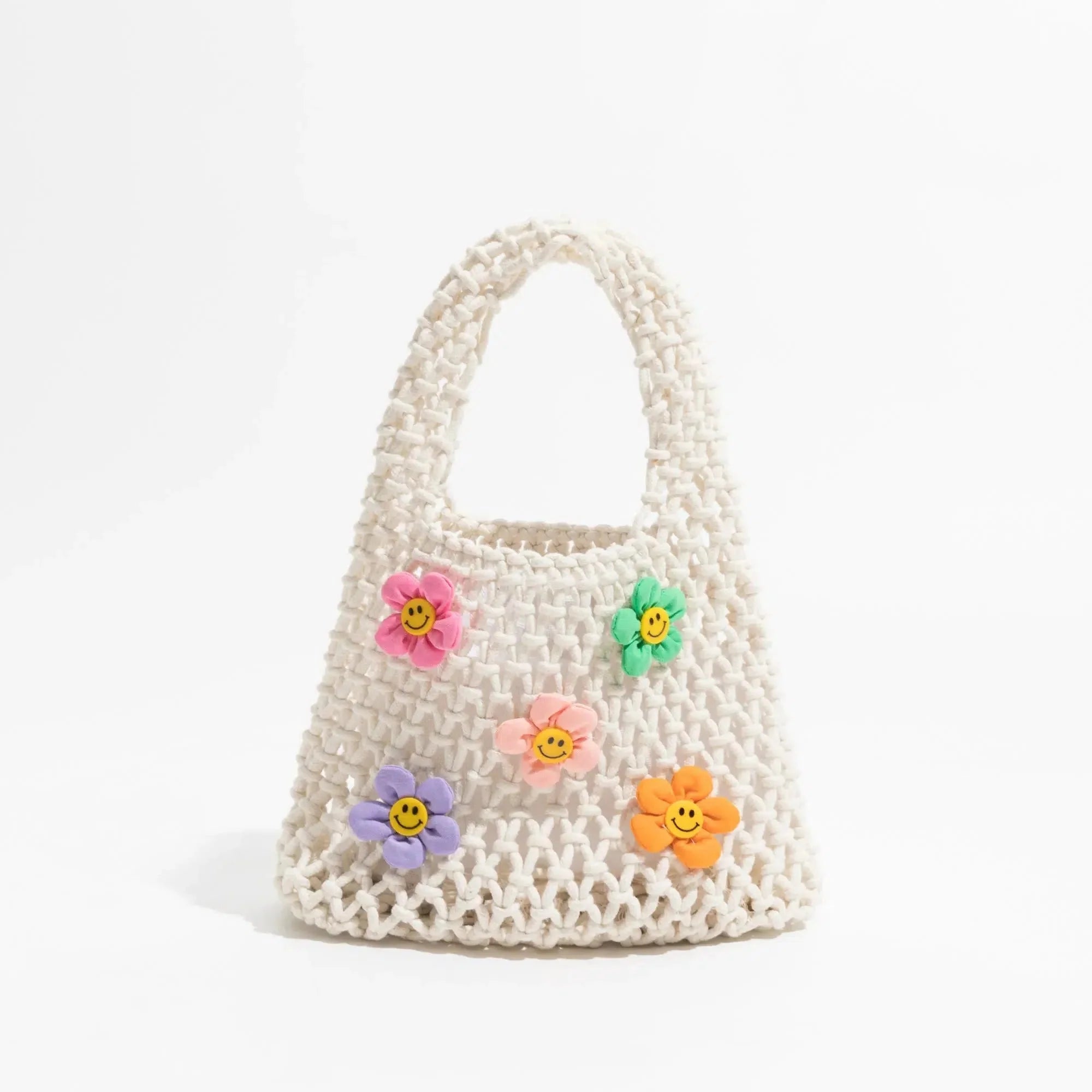 Indie Smiley Flowers Crochet Bag - KAYSMAR