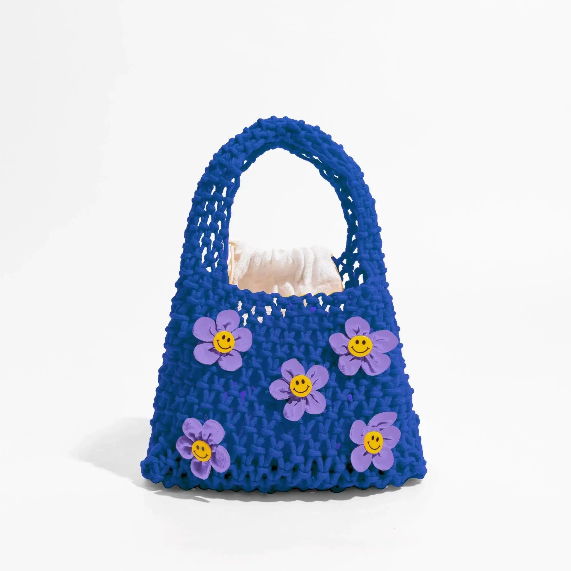 Indie Smiley Flowers Crochet Bag - KAYSMAR