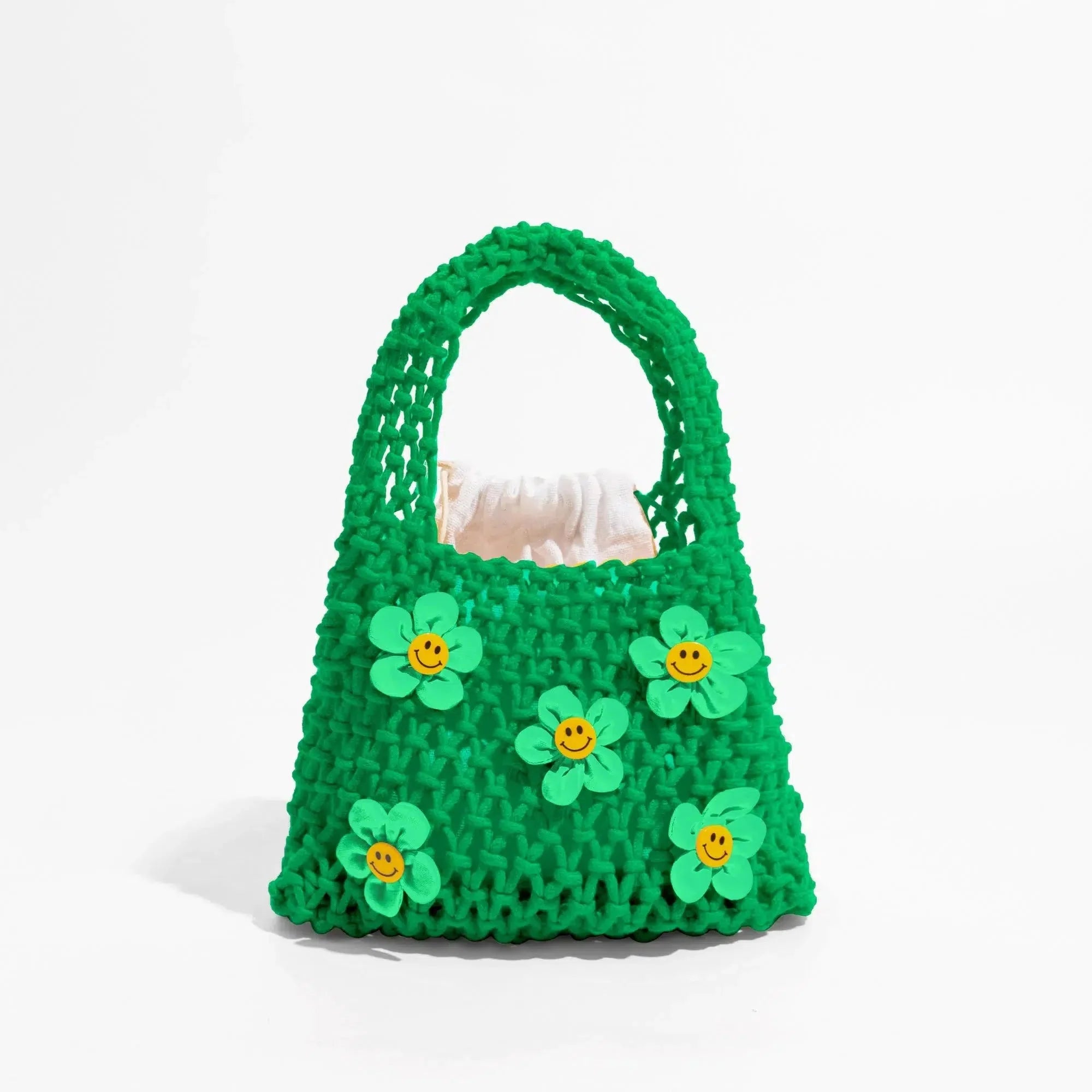 Indie Smiley Flowers Crochet Bag - KAYSMAR