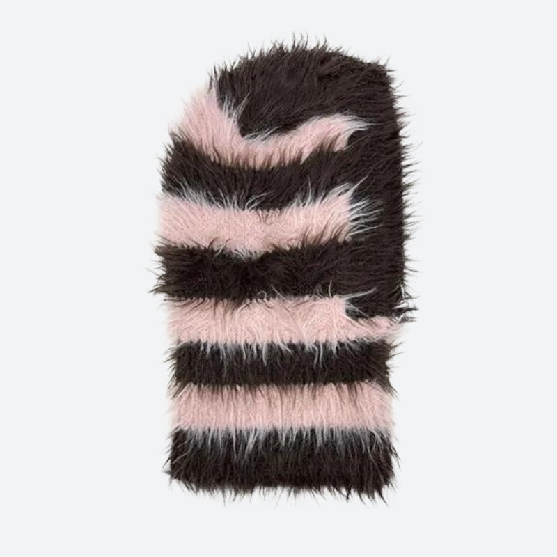 Indie Striped Fluffy Balaclava - KAYSMAR