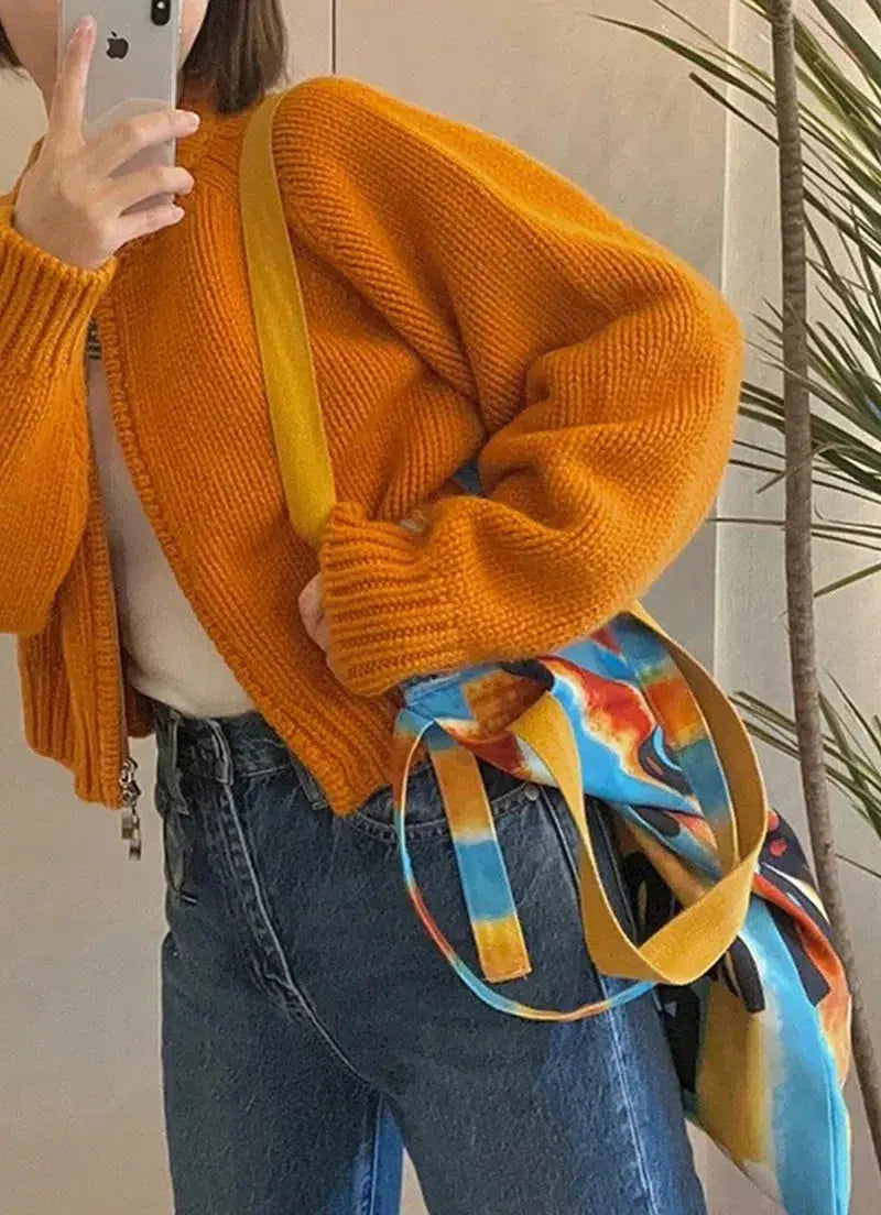 Indie Zip Up Knitted Cardigan - KAYSMAR